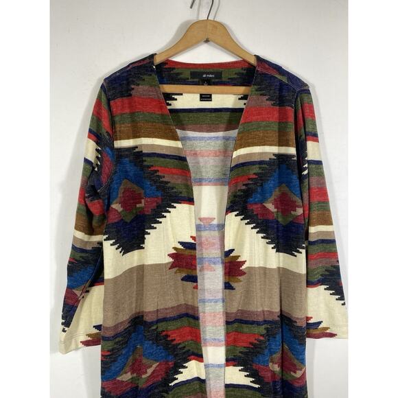 Ali Miles Cardigan Duster Sweater Size Large NEW Southwestern Navajo Cabincore - Picture 4 of 15